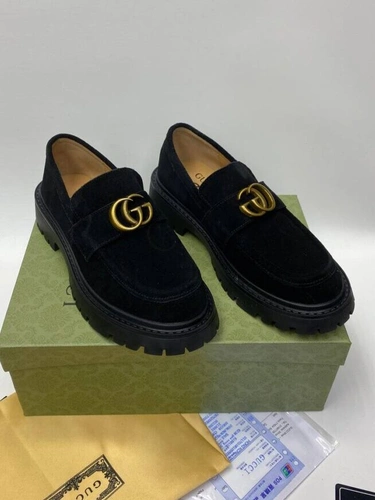 Туфли женские Gucci A103398 замшевые чёрные