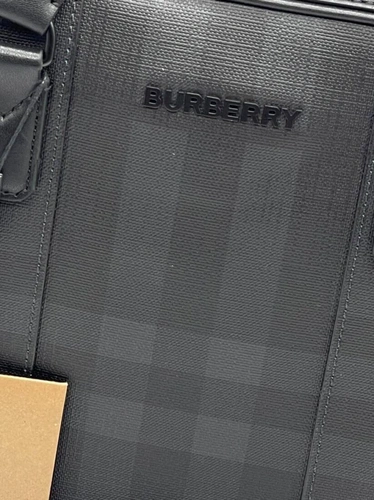 Портфель Burberry A104019 из канвы премиум 36:28:8 см серый фото-4