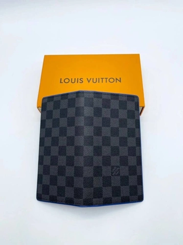 Бумажник Louis Vuitton Brazza A104072 серый / внутри синий 19:10 см фото-4