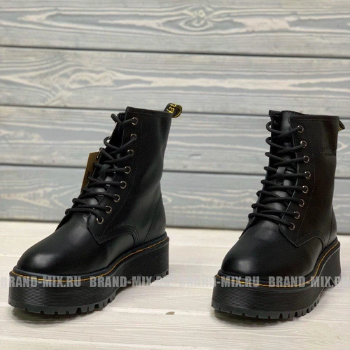 Мартинсы ботинки Dr Martens 1460 Jadon Smooth на платформе чёрные фото-5