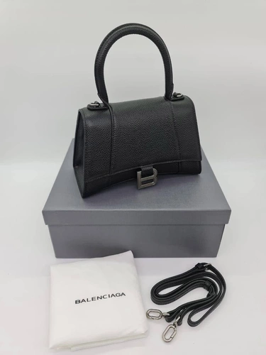 Женская кожаная сумка Balenciaga черная 24/14/10 коллекция 2021-2022 A66682 фото-8