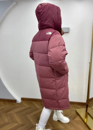 Женское премиум-люкс пальто розовое A6569 фото-3
