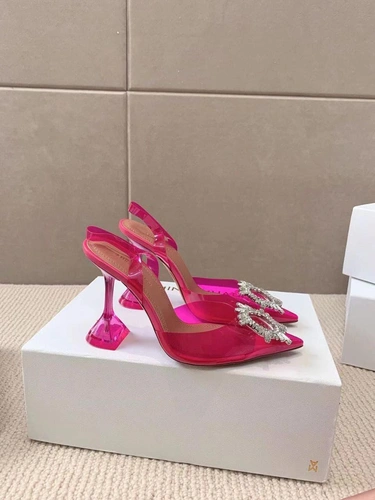 Туфли-босоножки женские силиконовые Amina Muaddi розовые премиум-люкс коллекция 2021-2022 фото-4