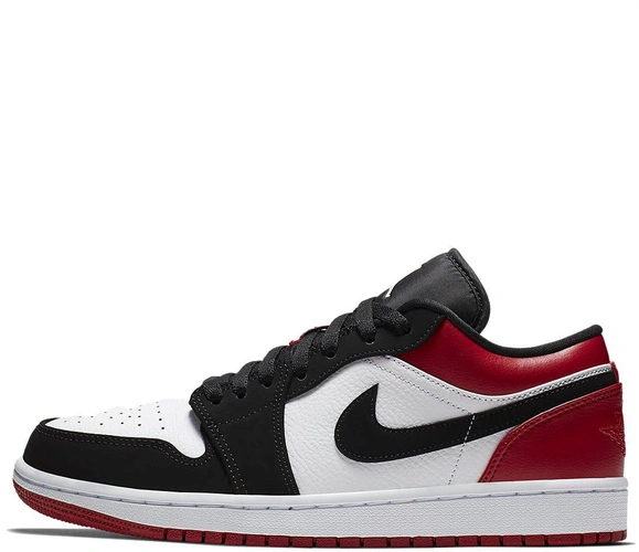 Кроссовки Nike Air Jordan 1 Retro «Black Toe» Low Black/White/Red фото-4