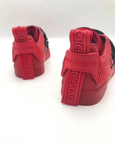 Кроссовки мужские кожаные Dolce & Gabbana A104668 красные фото-4
