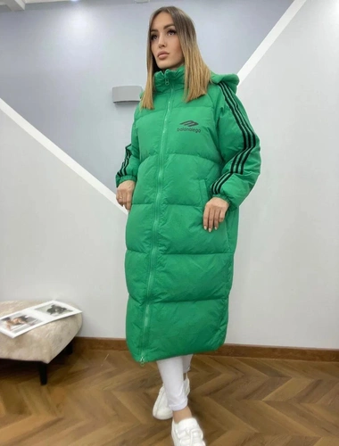 Женское премиум-люкс пальто зелёное A6266