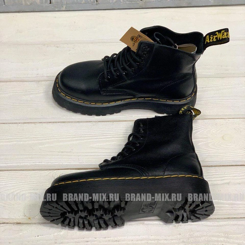 Мартинсы ботинки Dr Martens 1460 Jadon на платформе чёрные фото-4