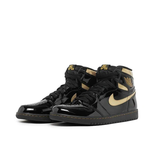 Кроссовки Nike Air Jordan 1 Retro «BLACK METALLIC GOLD» фото-3
