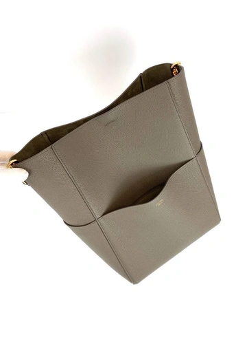 Сумка Celine Sangle Bucket Bag in Soft Grained Calfskin коричневая 33/23/17 фото-5