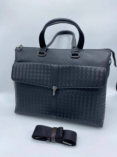 Кожаная сумка Bottega Veneta черная для документов 39/30 см. A70845