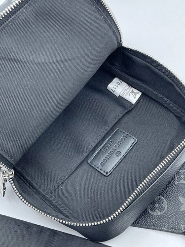 Мужская сумка-кобура Louis Vuitton A103914 из канвы серая 27:16:5 см фото-2
