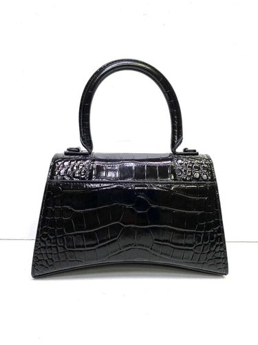Женская кожаная сумка Balenciaga черная лакированная премиум-люкс фото-7