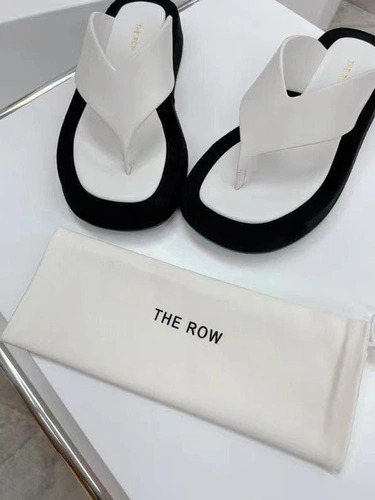 Шлёпанцы женские кожаные The Row Ginza белые качество премиум-люкс коллекция 2021 фото-7