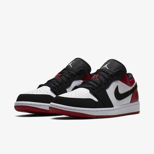 Кроссовки Nike Air Jordan 1 Retro «Black Toe» Low Black/White/Red фото-2