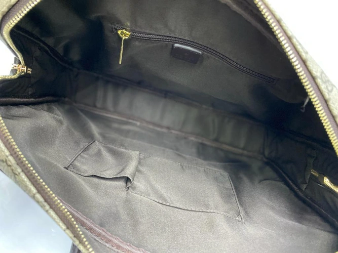 Мужская сумка для документов Gucci из канвы бежевая с рисунком 40/30/7 см A82009 фото-2