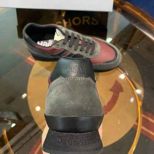 Мужские кроссовки Hogan коричнево-бордовые коллекция 2021-2022 фото-6