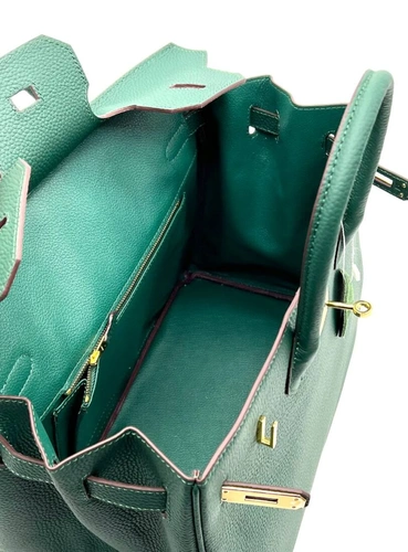 Женская сумка Hermes Birkin 35×26 см A109443 зелёная фото-5