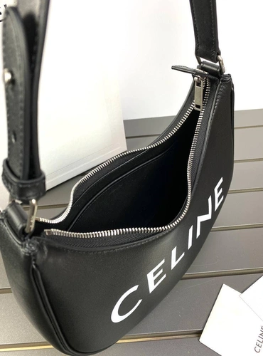 Женская сумка-багет Celine из натуральной кожи качество премиум-люкс черная 23/14/7 см фото-2