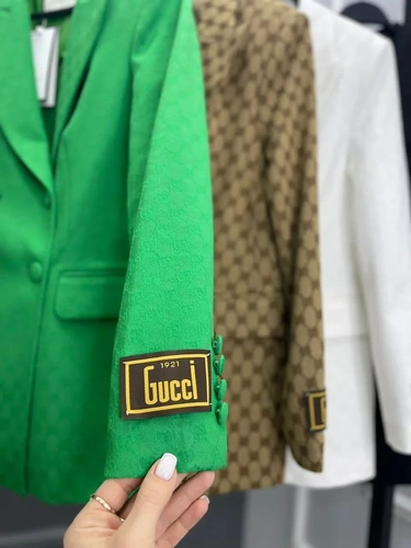 Женский премиум-люкс пиджак gucci зелёный A6238 фото-3