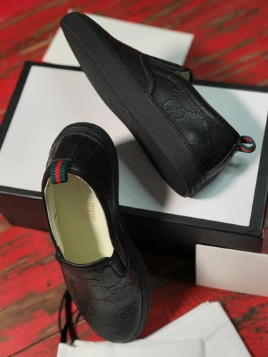 Мужские туфли-слипоны кожаные Gucci черные коллекция 2021-2022 фото-4