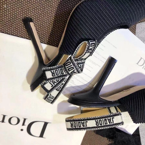 Туфли-босоножки женские Christian Dior черные текстильные коллекция лето 2021 фото-5