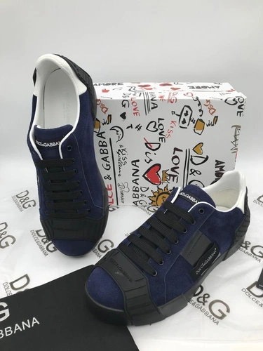 Кроссовки мужские замшевые Dolce & Gabbana A104593 синие фото-2