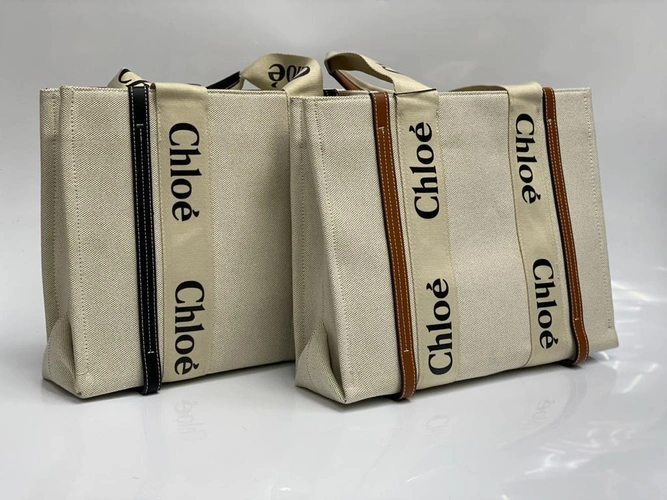 Женская сумка Chloe тканевая белая 36/29/10 коллекция 2021-2022 A83692 фото-2