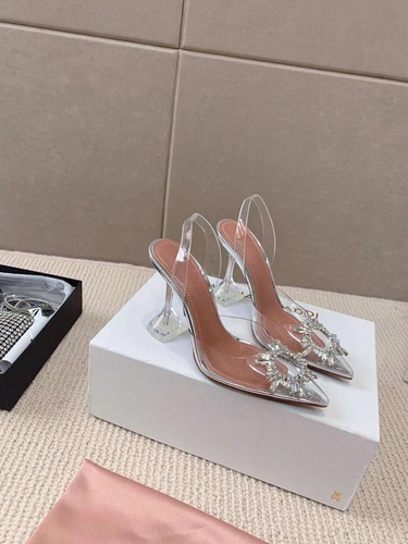 Туфли-босоножки женские силиконовые Amina Muaddi белые премиум-люкс коллекция 2021-2022 фото-2