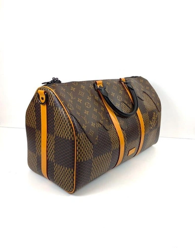 Женская сумка Louis Vuitton² Collection -keepall bandouliere 50 коричневая премиум-люкс 50/58/21
