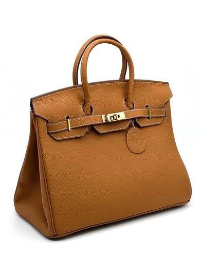 Женская сумка Hermes Birkin 35×26 см A109395 коричневая фото-9