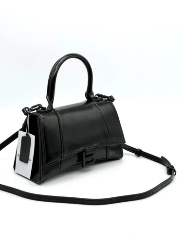 Женская кожаная сумка Balenciaga Hourglass A107820 чёрная 23/14 см фото-7