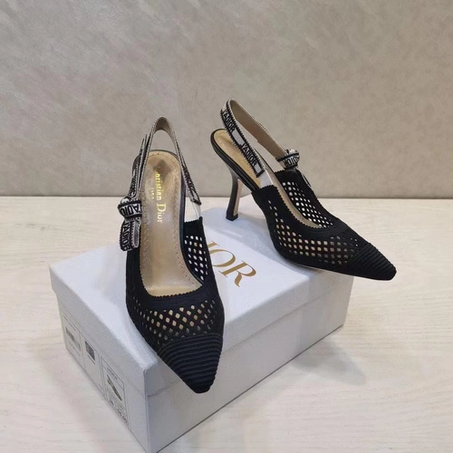 Туфли-босоножки женские Christian Dior чёрные на высоком каблуке коллекция лето 2021 фото-6