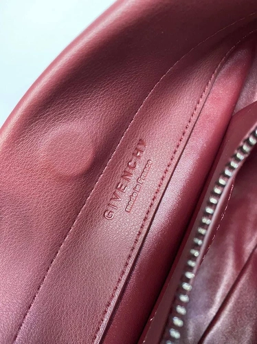 Женская кожаная сумка Givenchy бордовая 30/20/13 фото-4