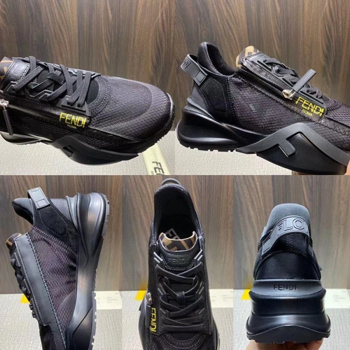 Мужские кроссовки Fendi черные премиум-люкс коллекция 2021-2022 фото-8