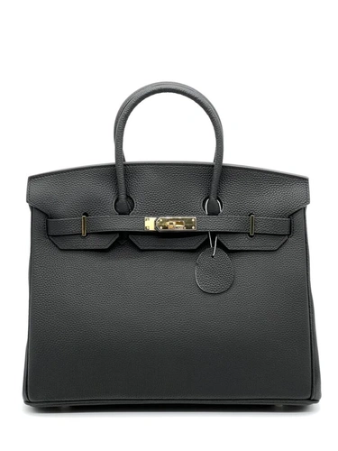 Женская сумка Hermes Birkin 35×26 см A109425 чёрная фурнитура золото