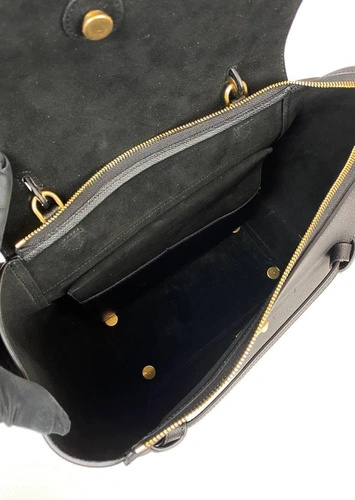 Женская сумка Celine премиум-люкс черная 20/17/10 средняя фото-2
