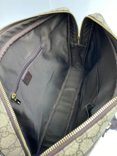 Мужская сумка для документов Gucci из канвы бежевая с рисунком 40/30/7 см A82011 фото-3