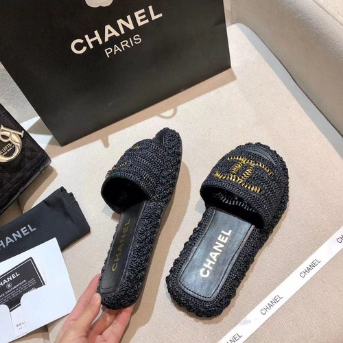 Шлепанцы женские Chanel черные премиум-люкс коллекция 2021-2022 фото-5