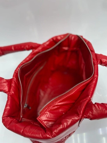 Женская тканевая сумка Chanel красная 36/28/16 см фото-2