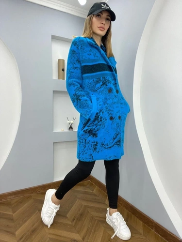Женская премиум-люкс куртка christian dior голубая A5876 фото-2