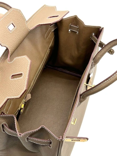 Женская сумка Hermes Birkin 35×26 см A109375 бежевая фото-8