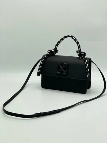 Женская кожаная сумка Off White черная 21/15 коллекция 2021-2022 A66142 фото-6