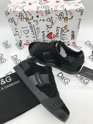 Кроссовки мужские замшевые Dolce & Gabbana A104569 чёрные фото-3