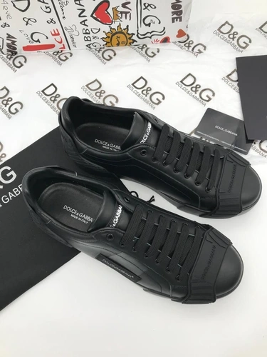 Кроссовки мужские кожаные Dolce & Gabbana A104581 чёрные фото-4