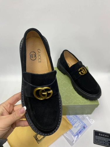 Туфли женские Gucci A103398 замшевые чёрные фото-3