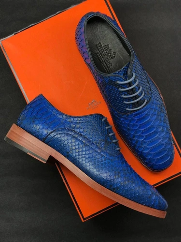 Мужские туфли Hermes из натуральной кожи питона  коллекция 2021-2022 фото-3
