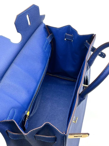 Женская сумка Hermes Birkin 35×26 см A109452 синяя фото-7