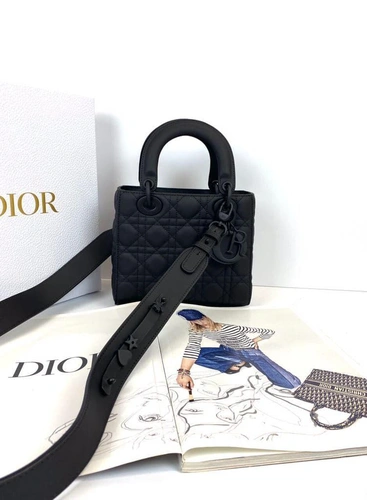 Женская кожаная сумка Dior черная премиум-люкс 17/20/9 A59976 фото-4