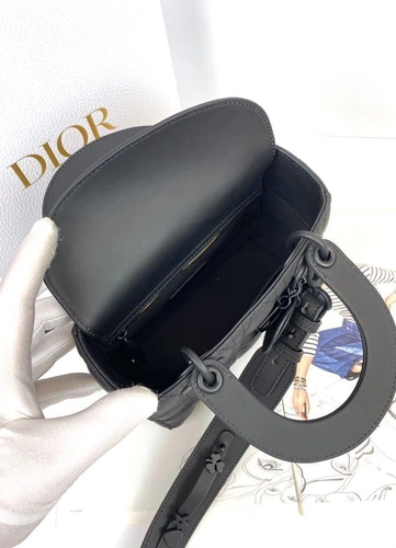 Женская кожаная сумка Dior черная премиум-люкс 17/20/9 A59976 фото-2