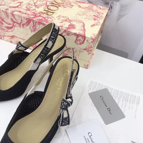 Туфли-босоножки женские Christian Dior черные на высоком каблуке коллекция лето 2021 фото-3